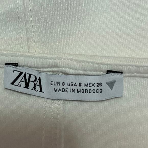 Zara White Sleeveless Square Neck Cami Camisole Slip Tank Mini Dress Size S - Picture 6 of 7